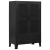 Office Cabinet with Mesh Doors Industrial Black 29.5"x15.7"x47.2" Steel