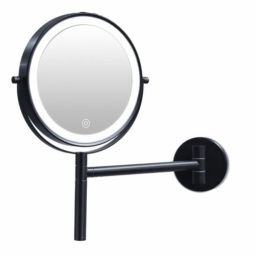 8 Inch 3 Colors LED Lighted, Wall Mounted Makeup Mirror, Double Sided 1X /10X HD Magnifying, 360° Swivel with Extension Arm 8 Inch 3 Colors LED Lighted, Wall Mounted Makeup Mirror, Double Sided 1X /10X HD Magnifying, 360° Swivel with Extension Arm