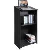 VEVOR Podium Stand, 47 in Hostess Stand with 4 Rolling Wheels, Wood Podium with Storage Shelves, and Slant Desktop, Lecterns & Podiums for Church