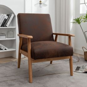 25.38'' Wide Classic Mid-Century Modern Arm Chair, Brown