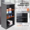 VEVOR Podium Stand, 47 in Hostess Stand with 4 Rolling Wheels, Wood Podium with Storage Shelves, and Slant Desktop, Lecterns & Podiums for Church