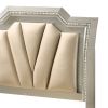 Kaitlyn Synthetic Leather & Champagne Finish Full Bed W/Led & Storage