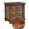 Rustic Three Drawer Reclaimed Solid Wood Framhouse Nightstand Set of Two