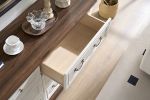Farmhouse Style 6 Drawer Dresser Chest with Base Wooden Rustic Chest of Drawers, Storage Dresser Organizer for Bedroom, Living Room