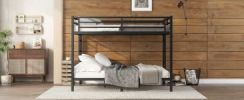 Metal Queen over Queen Bunk Bed for Teens and Adults,Space-Saving/Noise Reduced/No Box Spring Needed, Black