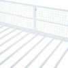 Twin Over Full Metal Bunk Bed with 5-Tier Shelves, White