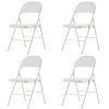 4pcs Elegant Foldable Iron & PVC Chairs for Convention & Exhibition White
