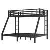 Metal Twin XL over Queen Bunk Bed for Teens and Adults,Space-Saving/Noise Reduced/No Box Spring Needed,Black