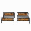 Twin XL over Twin XL Metal Bunk Bed, Industrial Detachable Bunkbeds with Safety Guard Rails for Teens, Black (Expect arrival date 2024/12/28)