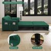 63.8" Queen Pull Out Sofa Bed, 3-in-1 Convertible Sleeper Sofa with Side Storage,Multi-Functional Velvet Loveseat Bed for Living Room,Bedroom