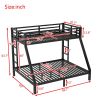 Metal Twin XL over Queen Bunk Bed for Teens and Adults,Space-Saving/Noise Reduced/No Box Spring Needed,Black