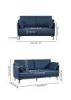 2 Seater Sofa For Primary Living Space , Bed Room, Office, 2 Pillows,Metel Legs