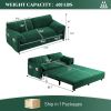 63.8" Queen Pull Out Sofa Bed, 3-in-1 Convertible Sleeper Sofa with Side Storage,Multi-Functional Velvet Loveseat Bed for Living Room,Bedroom