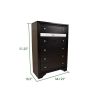 Matrix Traditional Style 5 Drawer Chest made with Wood in Black