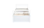 Twin Size Bed with Headboard, Footboard, Trundle and Three Storage Drawers, Twin Size Pine Wood Bed with Headboard, Footboard,White