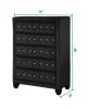 Sophia Modern Style Crystal Tufted Upholstery 5-Drawer Chest finished with Velvet Fabric made with Wood in Black