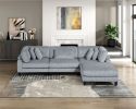 Living Room Furniture Armless Chair Gray Corduroy Upholstery 1pc Armless Chair Soft Cushion Solid Wood Legs