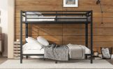 Metal Queen over Queen Bunk Bed for Teens and Adults,Space-Saving/Noise Reduced/No Box Spring Needed, Black