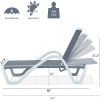 Patio Chaise Lounge Adjustable Aluminum Pool Lounge Chairs with Arm All Weather Pool Chairs for Outside,in-Pool,Lawn (Gray