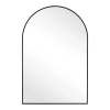 36"x24" Morden Right Angle Arched Black Alloy Aluminium Thin Framed Wall-Mounted Vanity Mirror Bathroom Vanity Mirror for Bedroom Entryway