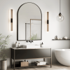 36"x24" Morden Right Angle Arched Black Alloy Aluminium Thin Framed Wall-Mounted Vanity Mirror Bathroom Vanity Mirror for Bedroom Entryway