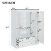3 Shutter Door Wardrobe Armoire Closet with 2 Drawers, White(Expected Arrival Time: 1.12)