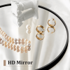 36"x24" Morden Right Angle Arched Black Alloy Aluminium Thin Framed Wall-Mounted Vanity Mirror Bathroom Vanity Mirror for Bedroom Entryway