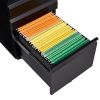 3 Drawer Mobile Locking File Cabinet, Rolling Filing Cabinet for Letter/A4 Size With 5 Wheels