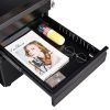 3 Drawer Mobile Locking File Cabinet, Rolling Filing Cabinet for Letter/A4 Size With 5 Wheels