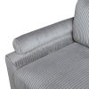 6pc Modular Sectional Set Gray Corduroy Upholstery 2x Armless Chairs 3x Corner Seats 1x Ottoman Pillows Living Room Furniture