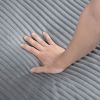 Living Room Furniture Armless Chair Gray Corduroy Upholstery 1pc Armless Chair Soft Cushion Solid Wood Legs