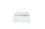 Twin Size Bed with Headboard, Footboard, Trundle and Three Storage Drawers, Twin Size Pine Wood Bed with Headboard, Footboard,White