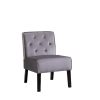 Reese 53" 2Piece Living Room Armless Button Tufted Pattern Accent Chair with Velvet Fabric and Premium High Density Foam Cushion, Grey