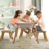 Children's Sensory Table with Stool, Kids Activity Table with 2 Storage Bins & 2 Pen Holders & Paper Roll