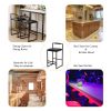 Black Bar Stool with Backrest Set of 2 Counter Height PU Leather Upholstered Bar Chairs with Footrest