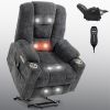 EMON'S Large Power Lift Recliner Chair with Massage and Heat for Elderly, Overstuffed Wide Recliners