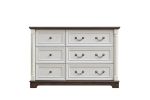 Farmhouse Style 6 Drawer Dresser Chest with Base Wooden Rustic Chest of Drawers, Storage Dresser Organizer for Bedroom, Living Room