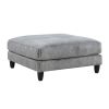 6pc Modular Sectional Set Gray Corduroy Upholstery 2x Armless Chairs 2x Corner Seats 2x Ottomans Pillows Living Room Furniture