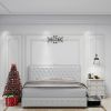 King size bed frame with 4 drawers, Star Galaxy Projector, USB Charger, Music Speaker, Adjustable Upholstered Headboard with Diamond Button,PU Leather