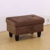 Chocolate Flannel Living Room Sofa Set Ottoman