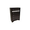 Matrix Traditional Style 5 Drawer Chest made with Wood in Black