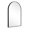 36"x24" Morden Right Angle Arched Black Alloy Aluminium Thin Framed Wall-Mounted Vanity Mirror Bathroom Vanity Mirror for Bedroom Entryway