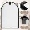 36"x24" Morden Right Angle Arched Black Alloy Aluminium Thin Framed Wall-Mounted Vanity Mirror Bathroom Vanity Mirror for Bedroom Entryway