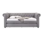 Justice Smoke Gray Fabric Daybed W/Trundle (Twin)
