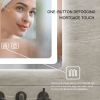40 in. H LED Single Bathroom Vanity Mirror in Polished Crystal Bathroom Vanity LED Mirror for Bathroom Wall Smart Lighted Vanity Mirrors