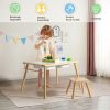 Children's Sensory Table with Stool, Kids Activity Table with 2 Storage Bins & 2 Pen Holders & Paper Roll