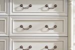 Farmhouse Style 6 Drawer Dresser Chest with Base Wooden Rustic Chest of Drawers, Storage Dresser Organizer for Bedroom, Living Room