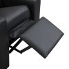Kids Recliner Chair, Kids Upholstered Couch with One Cup Holder, Footrest, Backrest, Toddlers PVC Recliner with Headrest and Footrest