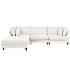 U_Style Modern Modular Sectional Sofa with Movable Ottoman, 110 Inch 4 Seat Sofa Set with 5 pillows, Unique Piping Stitch Design