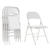4pcs Elegant Foldable Iron & PVC Chairs for Convention & Exhibition White